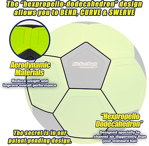 Miniatura 43 de Kickerball – Pelota de fútbol curva y con efecto – Patea como los profesionales, gran regalo para niños y niñas – Perfecto para partido o juego al