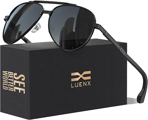 Luenx Aviator Polarized Sunglasses Men Women Classic UV400 Driving