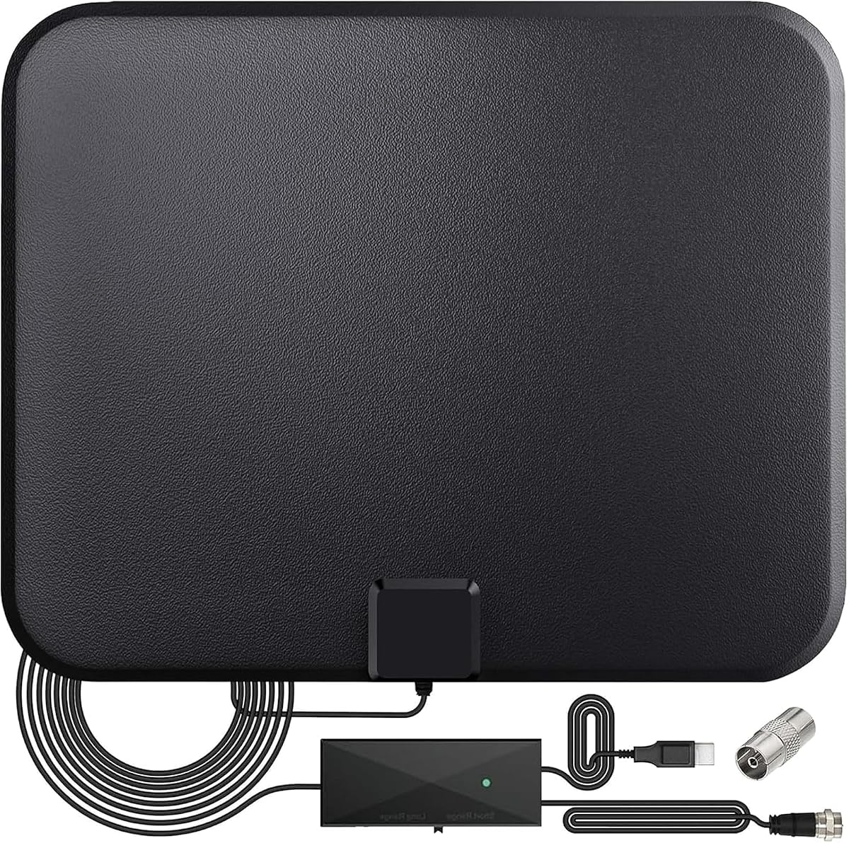TV Antenna for Smart TV Indoor, TV Antenna for Local Channels,Support 4K 1080p with Signal Booster, 18FT Coax HDTV Cable (Black)