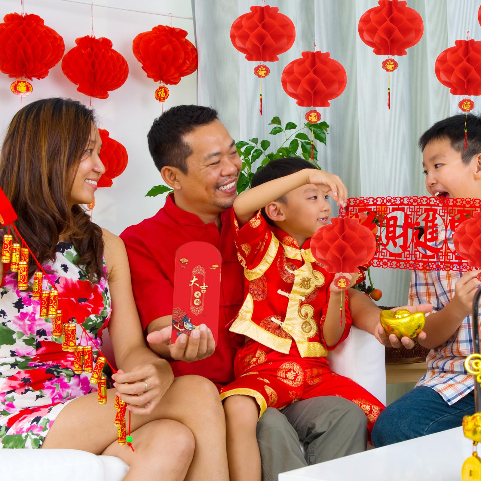 TUPARKA 2026 Chinesische Neujahrsdekorationen, Jahr der Pferd, chinesisches Frühlingspaar-Set, Wandaufkleber, rote Umschläge, chinesisches Fu, traditionelles DUI, Lian Chun Lian für das Mondneujahr