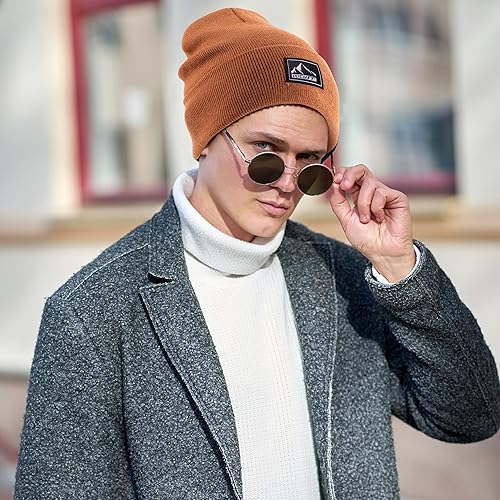 Miniatura 4 de Gorro de punto con puños cálidos de invierno, unisex, gorro de punto de calavera, sombrero de esquí de moda para hombres y mujeres