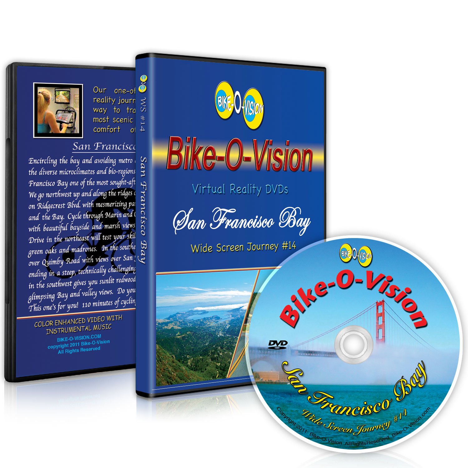 Bike-O-Vision – Virtual Cycling Adventure – San Francisco Bay – Perfect for Indoor Cycling and Treadmill Workouts – Cardio Fitness Scenery Video (Widescreen DVD #14)