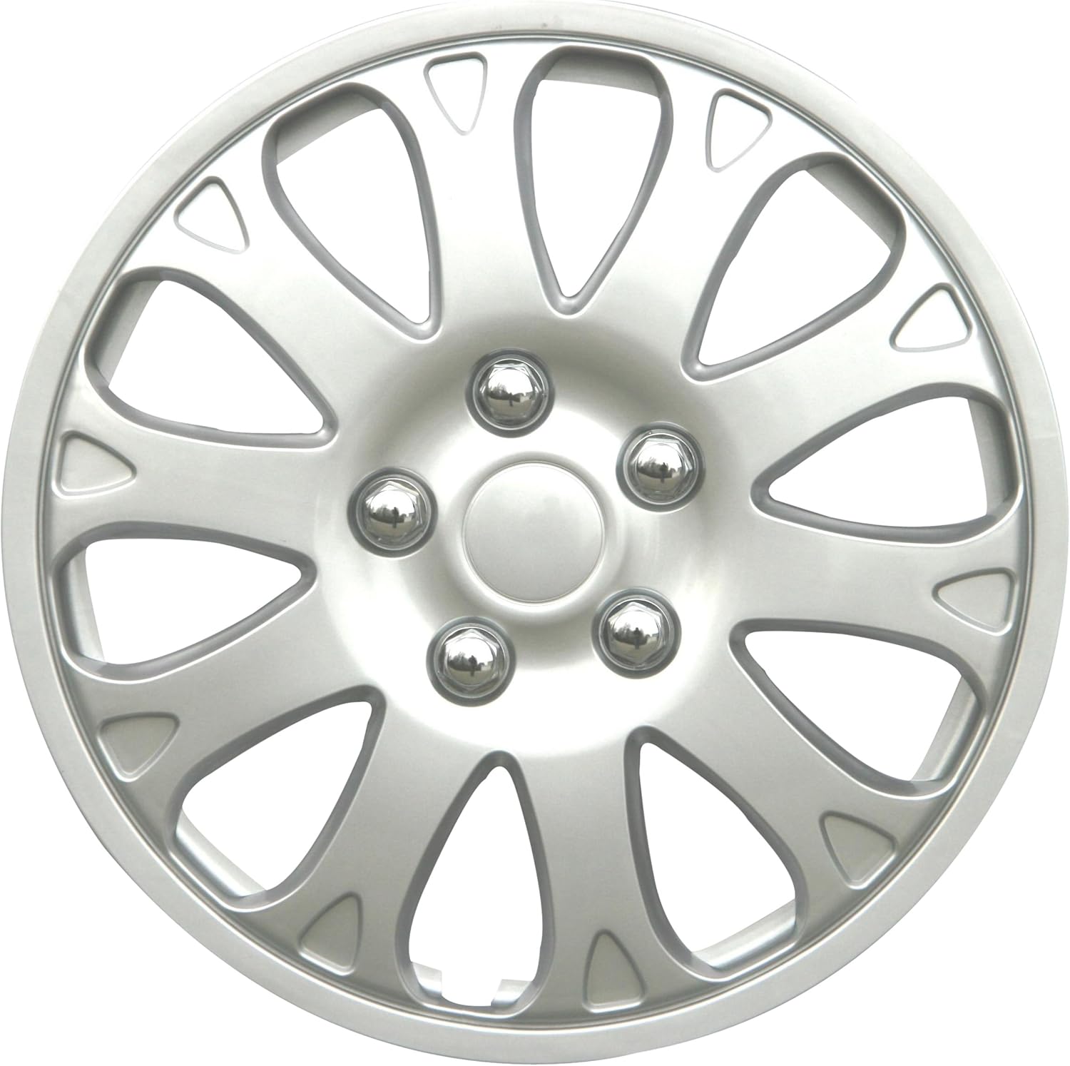 75502 Wheel Cover Tobago, 15 Inches, Silver - Car Wheel Trims (Set of 4)