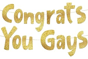 Congrats You Gays & Lesbian Bachelorette LGBTQ Party Engayged Banner
