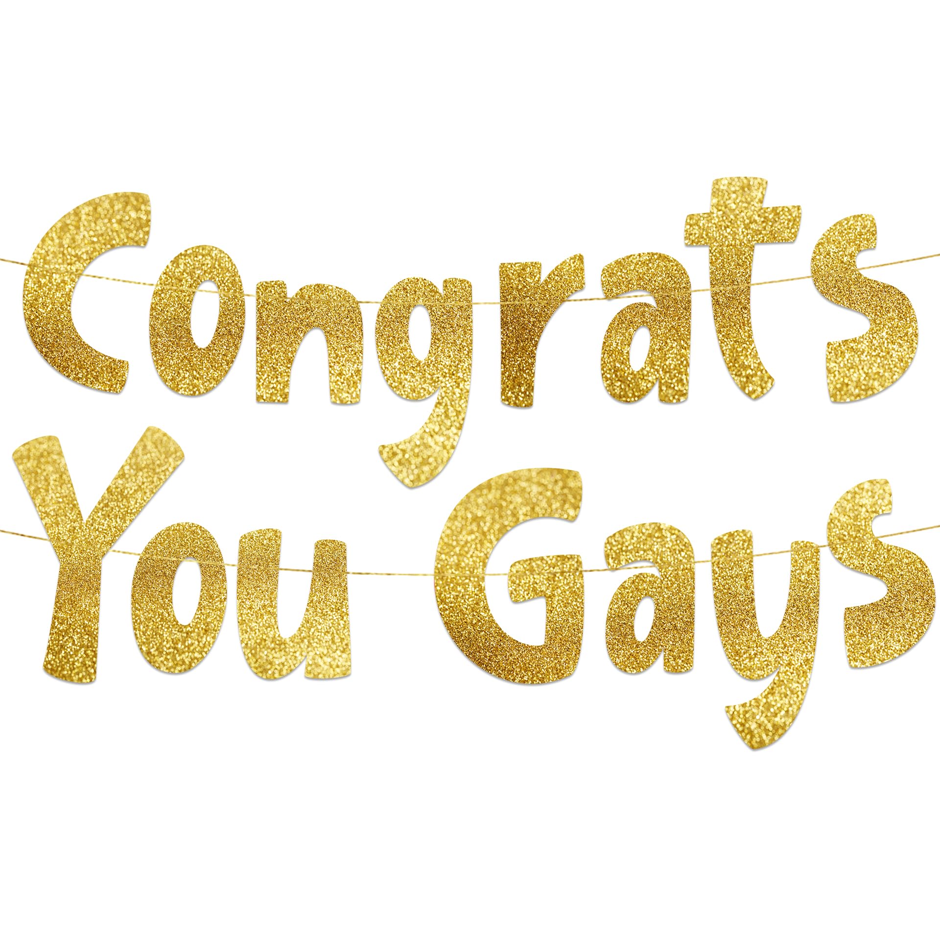 Congrats You Gays Lesbian Bachelorette and Gay Bachelor Party enGayged Banner – LGBTQ decorations for Bride and Groom – Pride – Gay Wedding