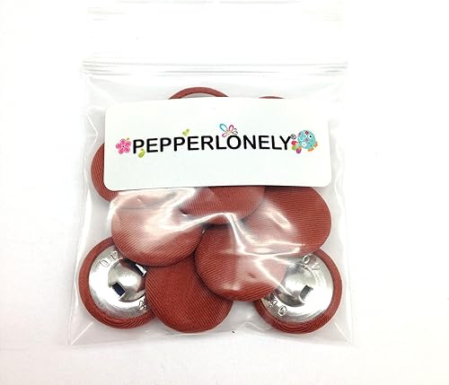 Vista 178 de PEPPERLONELY 10 piezas de tela de 0.394 in cubierta con botones redondos de vástago de metal, azul marino