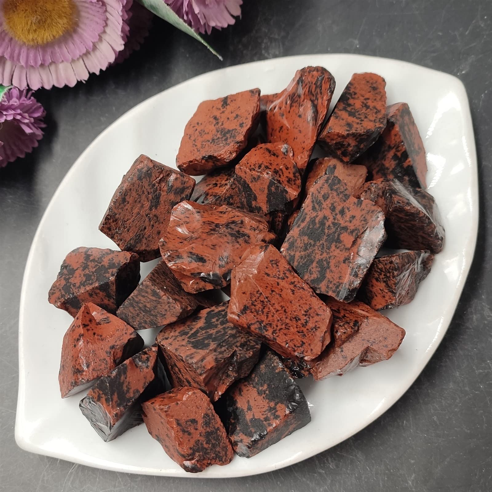 100 g di Massa di Ossidiana Rossa Grezza Naturale, Pietra Grezza, Cristalli di Quarzo, Acquario di Roccia, Decorazione della Stanza di casa Decorazione della Stanza