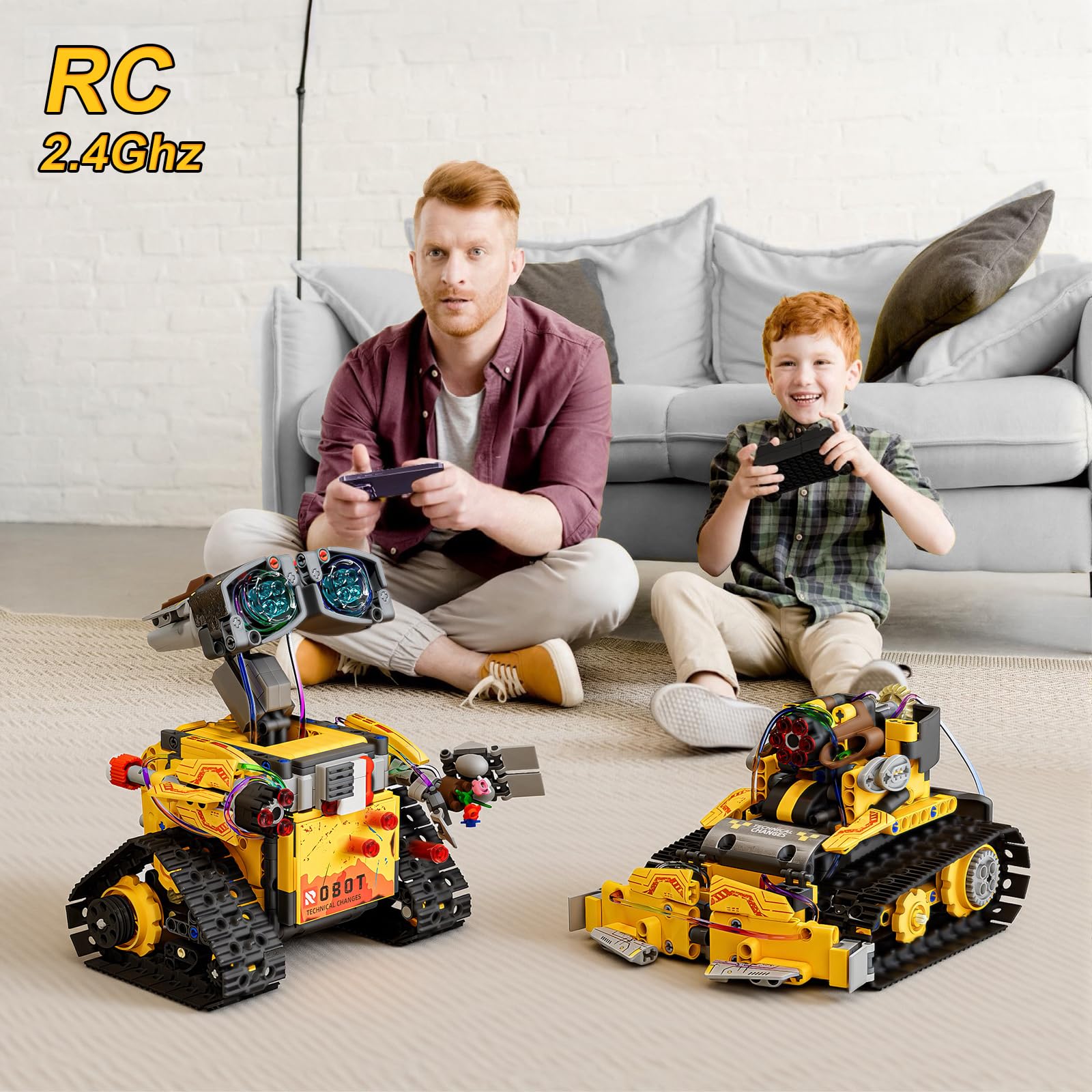 GuKKK Technik Roboter für Kinder Bausatz, 5-in 1 Programmierbarer Roboter Bausatz mit App & Fernsteuerung, Programmierbares Bauspielzeug, Kreative Geschenke für 6-12+ Jahre Alte Jungen(673 Stück) (A)