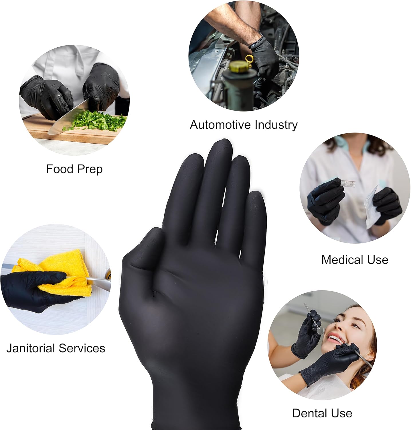 VGUARD A11A32 Nitrile Gloves Disposable Gloves - 1 Box 100CT 3.5mil Medium Black Powder Free Nitrile Gloves Box, 1.0 pounds, 100.0 Count