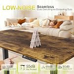 Furmax Electric Standing Desk, 48 x 24 Inches Sit Stand up Desk, Sit Stand Height Adjustable Home Office Desk with 4 Height Position Memory - with Splice Board (Rustic Brown, 48)