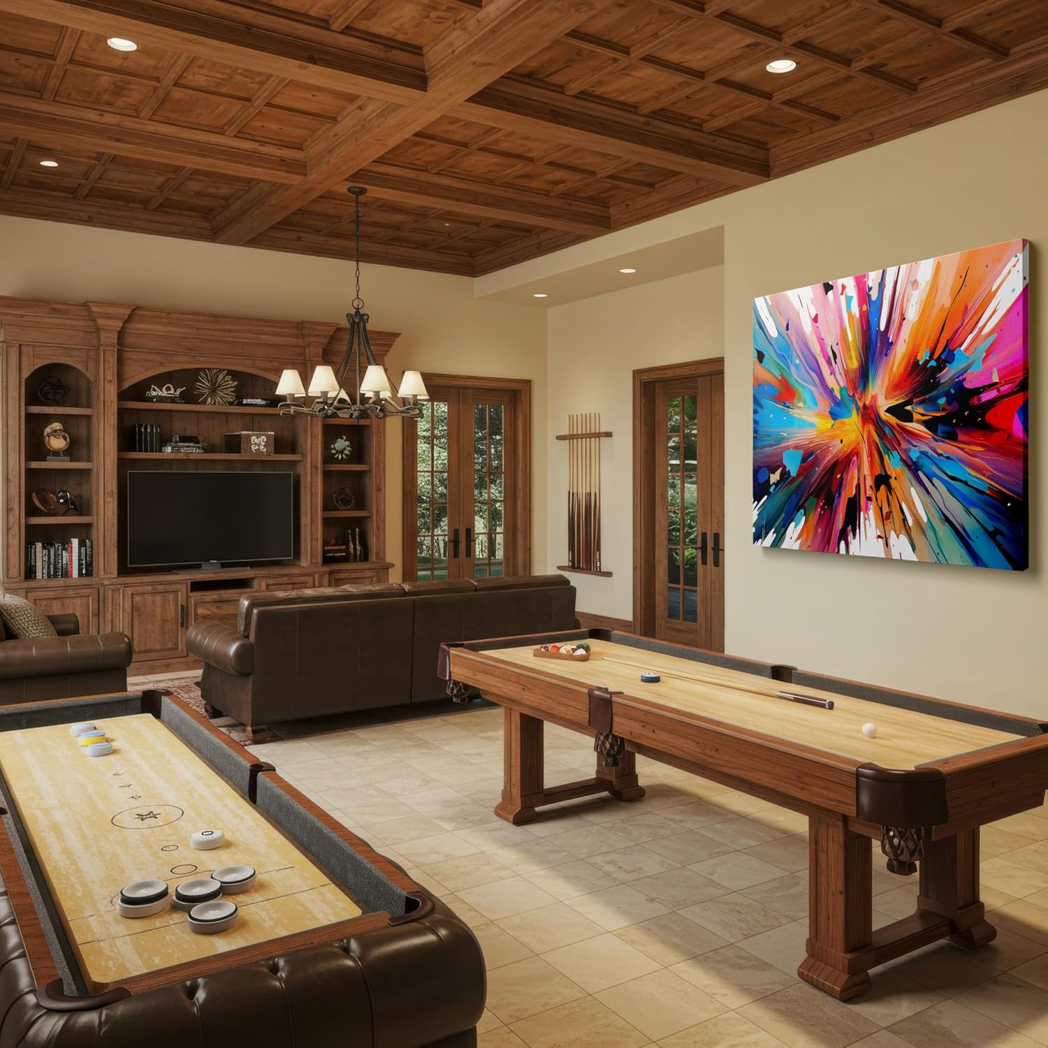 Canvas for Living Room. Exploding Colors of Creativity: A Digital Painting of Dynamic Vitality and Diverse Beauty, 27 x 18 inch Canvas Wall Art - Contemporary Masterpieces - Modern Home Decor
