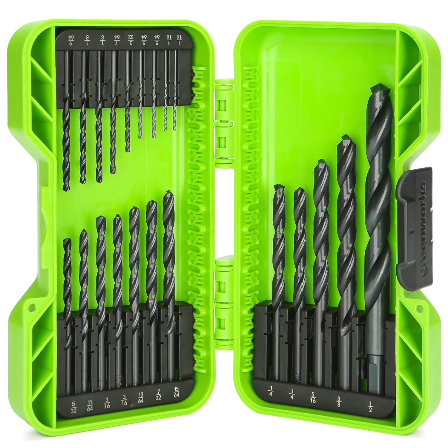 Greenworks 21 Pcs Black Oxide Drilling Bit Set,135 Degree