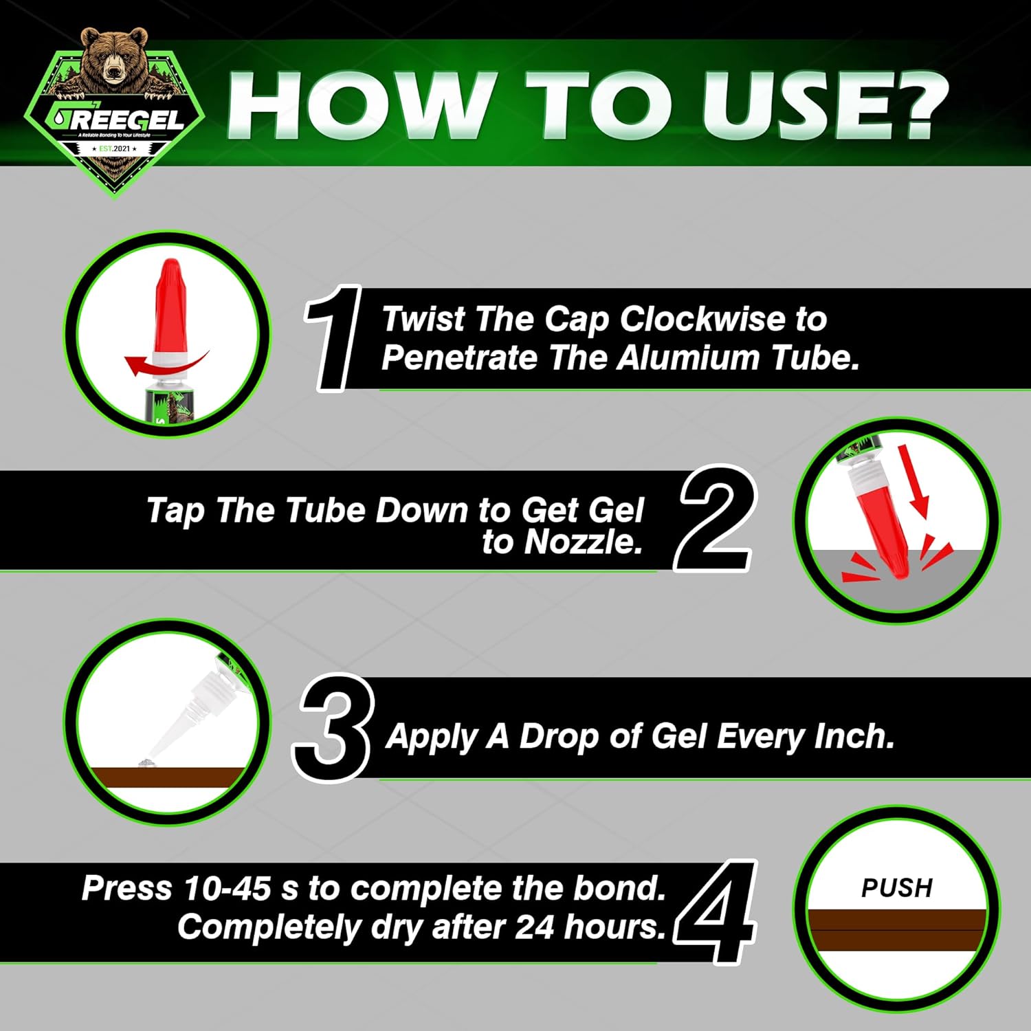 Super Glue Gel for Plastic, Shoes, Metal, Ceramic, Wood - All Purpose Superglue Clear Instant Cyanoacrylate Adhesive (CA) Single Use Glue for Quick Fixes & Household Repairs - 3G x 4