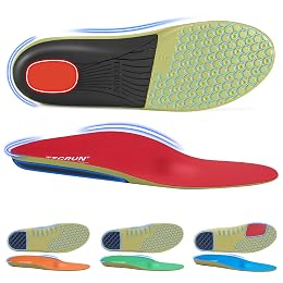 Plantar Fasciitis Relief Insoles Orthotic Arch Support Inserts Women Men - 8 in 1 Foot Pain Relief Diabetic Shock Absorb Work Boot Shoe Insoles 4 Arch Types for Your Best Fit & All-Day Comfort Support