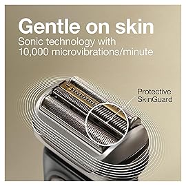 Braun Electric Razor for Men, Series 9 Pro 9465cc Wet & Dry Electric Foil Shaver with ProLift Beard Trimmer, Cleaning & Charging SmartCare Center, Head Shavers for Bald Men, Noble Metal