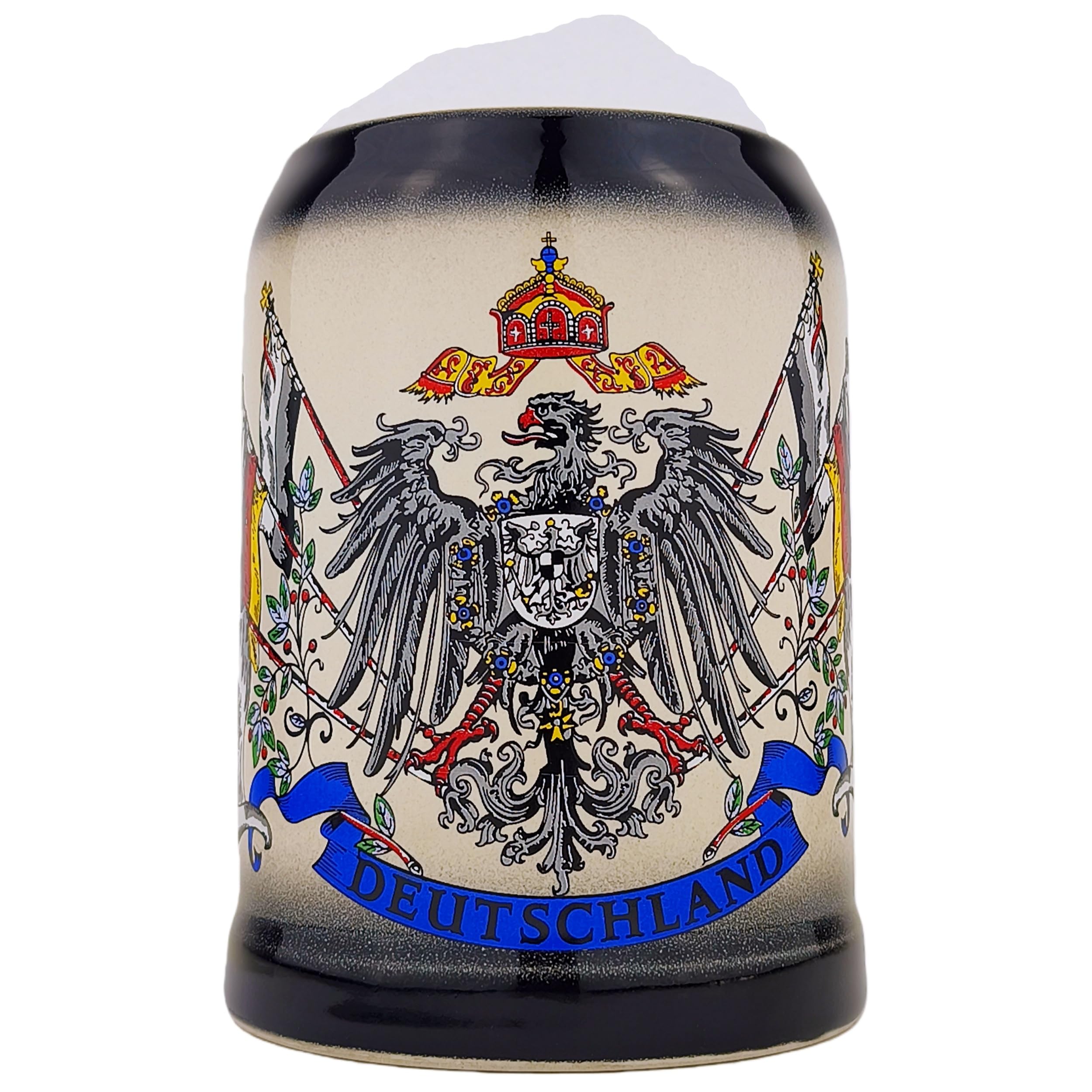 Bierkrug mit Deutschland-Motiv 0,5L – Klassischer Steinkrug als Geschenk für Papa, Männer & Bierliebhaber – Ideal für Geburtstag, Bierfest & besondere Anlässe (Schwarz)