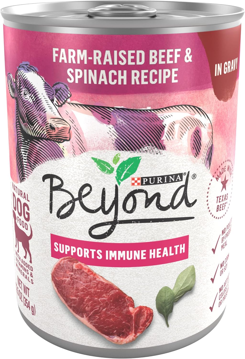Purina Beyond Farm-Raised Beef and Spinach in Gravy Grain Free Wet Dog Food - (Pack of 12) 12.5 oz. Cans