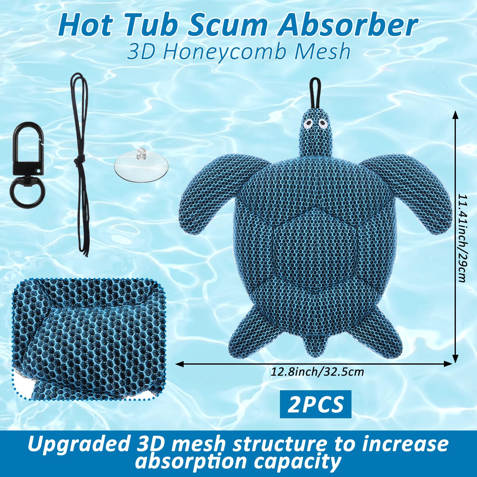 Paquete de 2 absorbentes de escoria para bañera de hidromasaje, 2025, reutilizable, accesorios de absorción de bañera de hidromasaje, esponja de bañera de hidromasaje para limpiador de spa y