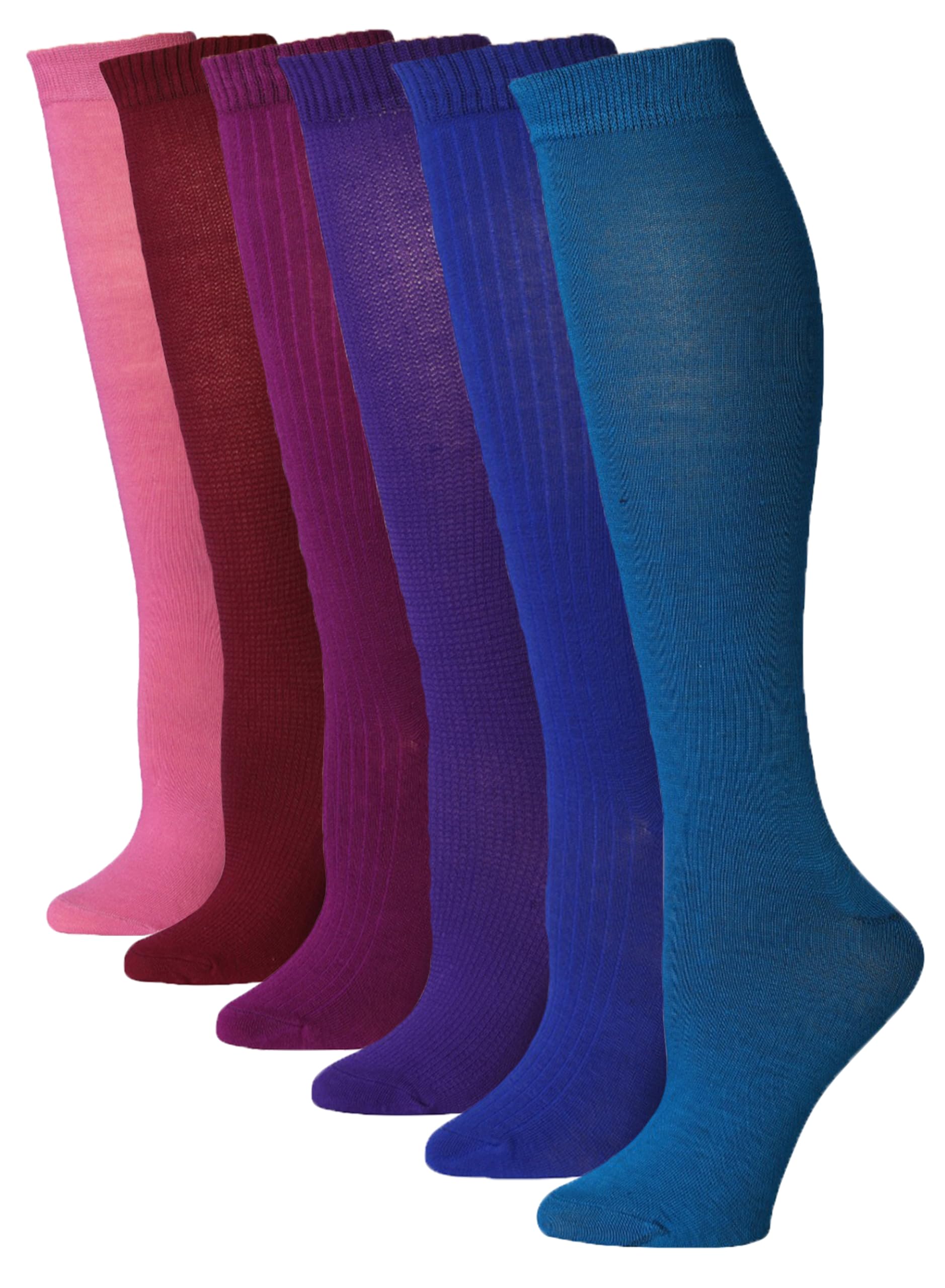 Tipi Toe Women's 6-Pack Colorful Knee-High Patterned Socks - Picture 5 of 6