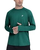 UPF 50+ Mens Swim Shirts, Long Sleeve Sun Protection Fishing Rash Guard, Quick Dry UV Hiking Shirt with Thumbhole