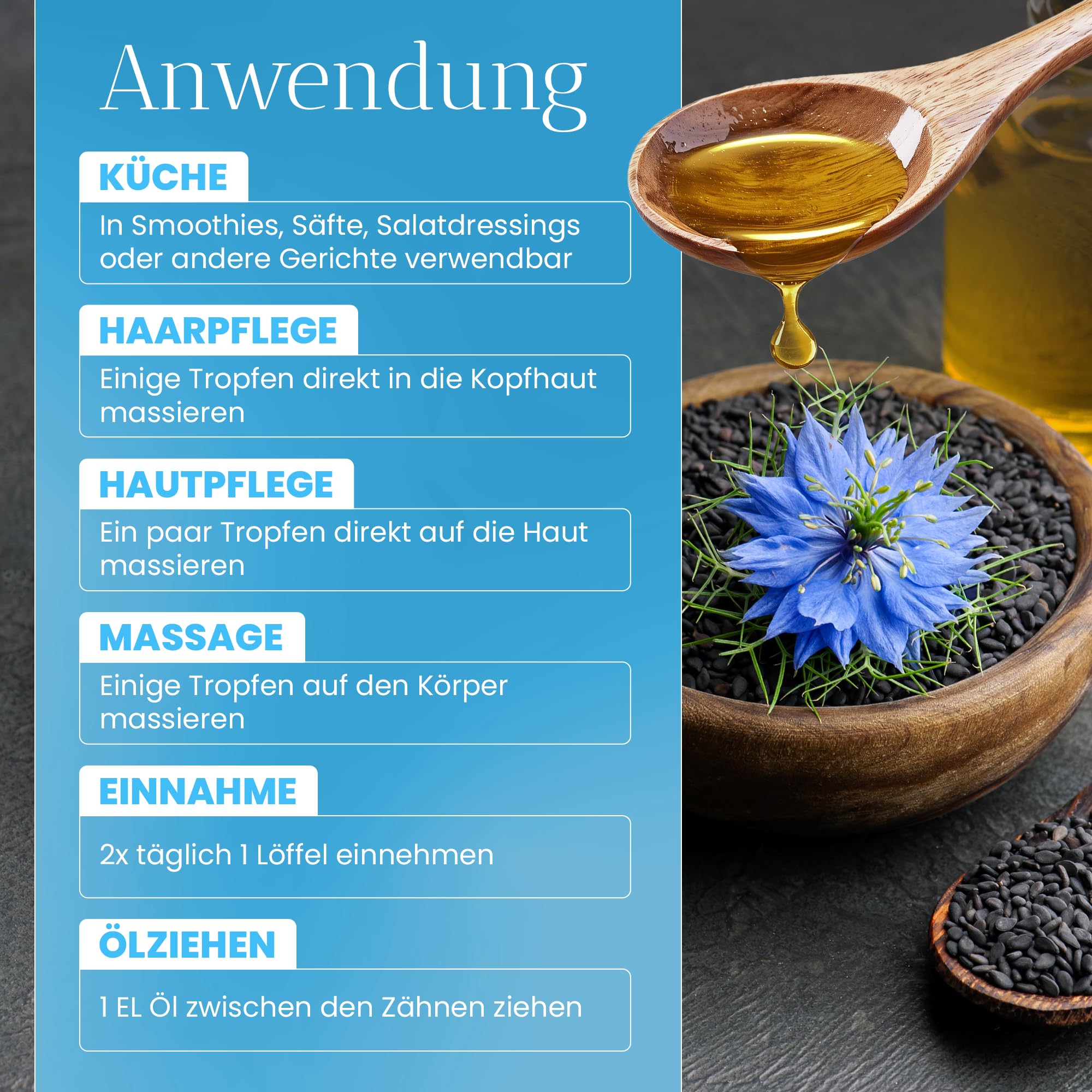 Kräuterland Bio Schwarzkümmelöl 4x250ml (1Liter) kaltgepresst gefiltert naturrein hoher Thymoquinon