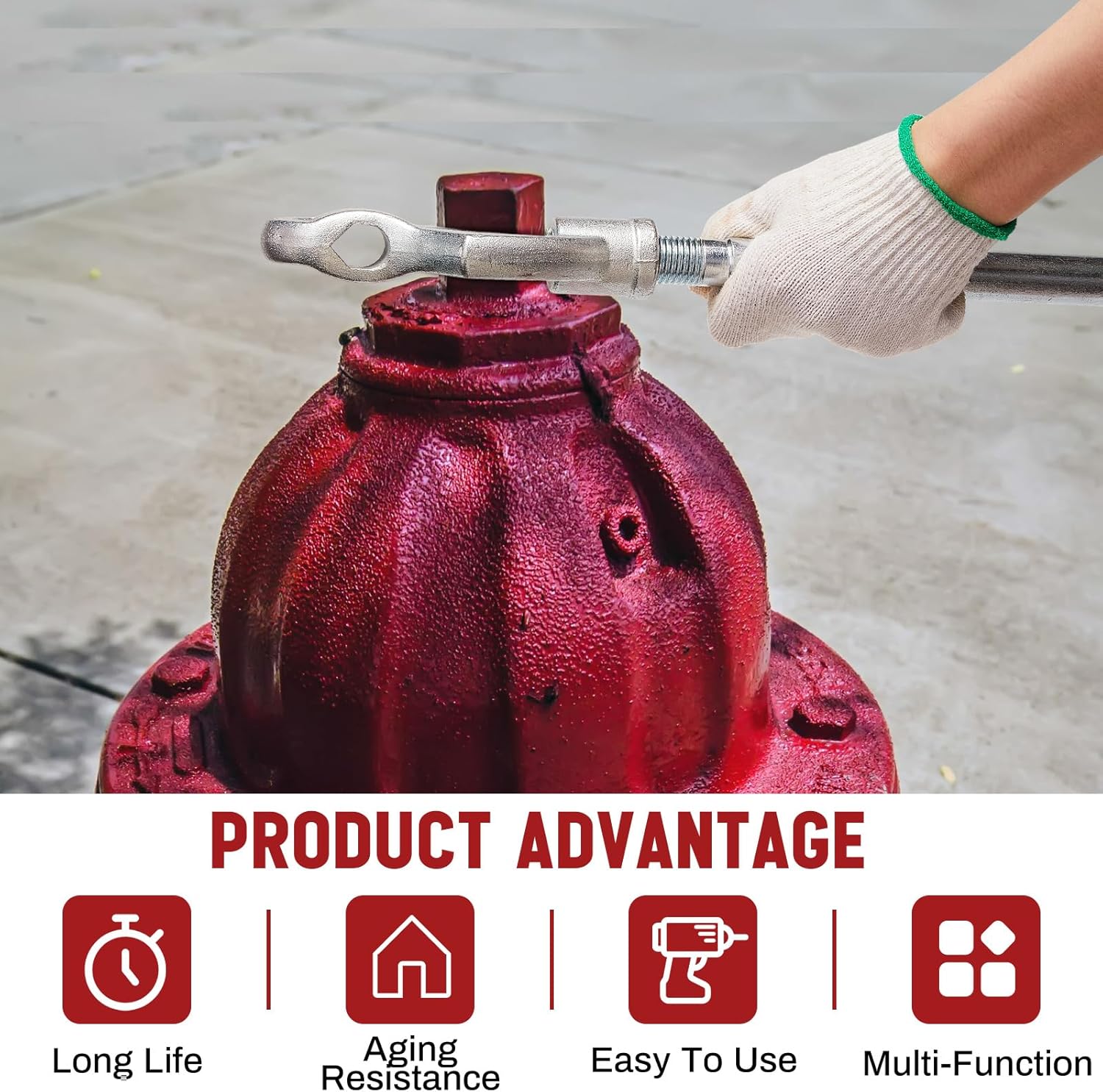 Tandefio 2 Pcs Fire Hydrant Wrench Adjustable, 1-1/2 to 3 20 Inch Multifunctional Hydrant Wrench for Tightening Fire Nuts Tightening Water Pipes, 3 Position Adjustable Nuts 1-1/2 to 3