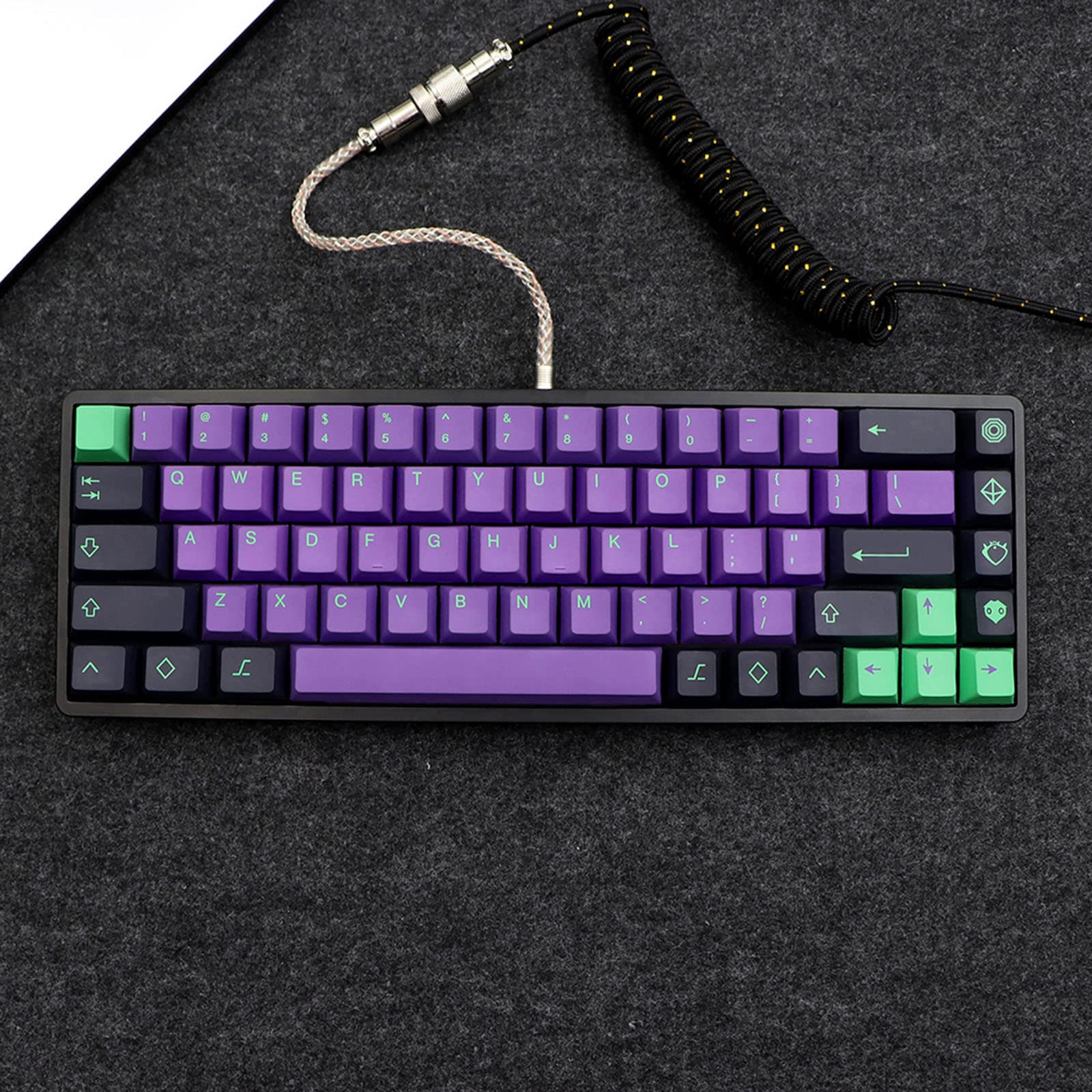 Lot de 135 touches Cherry Profile en PBT DYE-SUB EVA pour clavier mécanique GK61/64/68/84/980 - Touches violettes en PBT - 135 touches Cherry Profile DYE SUB personnalisées EVA MX