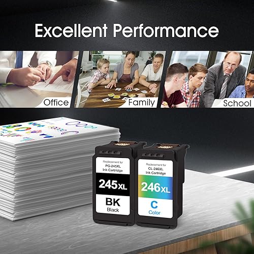 Miniatura 6 de PG-245XL CL-246XL Cartuchos de tinta de color negro de repuesto para Canon 245XL 246XL Paquete combinado para impresora PIXMA TS3322 TR4522 MG2522