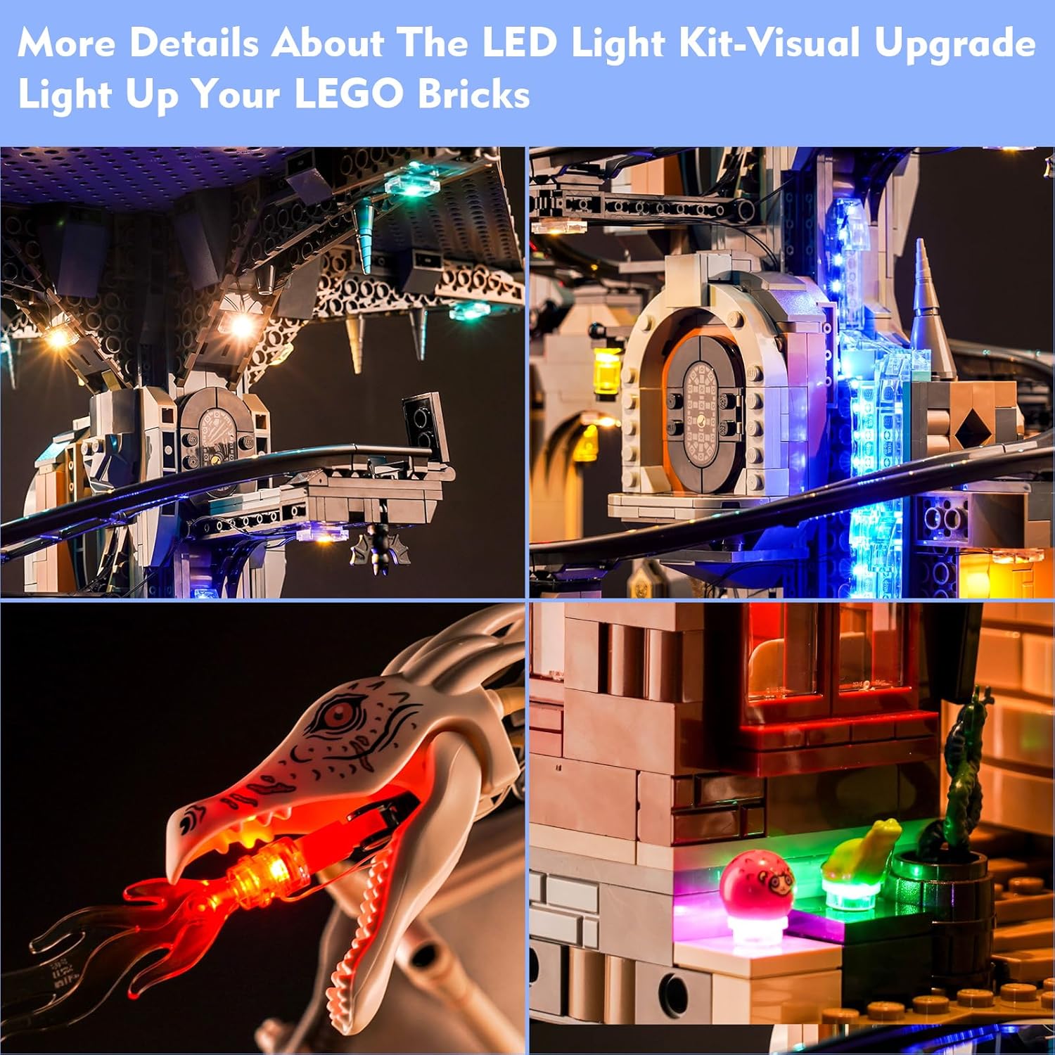 LED Light Kit for Lego Gringotts Wizarding Bank Collectors' Edition 76417, Creative Lighting Set Accessories Compatible with Lego 76417 Building Set (Lights Only, No Models)