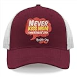 Never kiss mom on fathers'day Hat Trucker Hat Men Baseball Hat Birthday Gifts