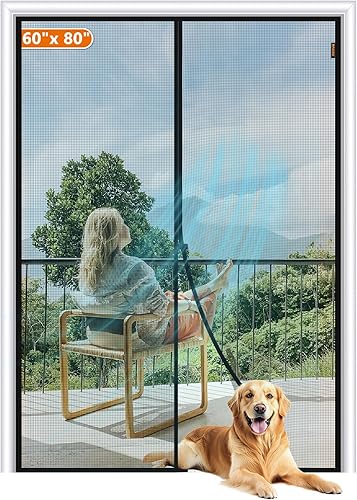 Miniatura 20 de MAGZO - Pantalla magnética para puerta de 36 x 98 pulgadas, tamaño pantalla 38 x 99 pulgadas, cortina de fibra de vidrio resistente para puerta