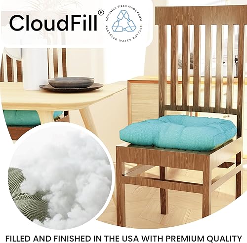 Miniatura 4 de Klear Vu Gripper - Cojines sobrerellenos antideslizantes universales para silla de comedor para decoración de cocina o uso en la oficina,