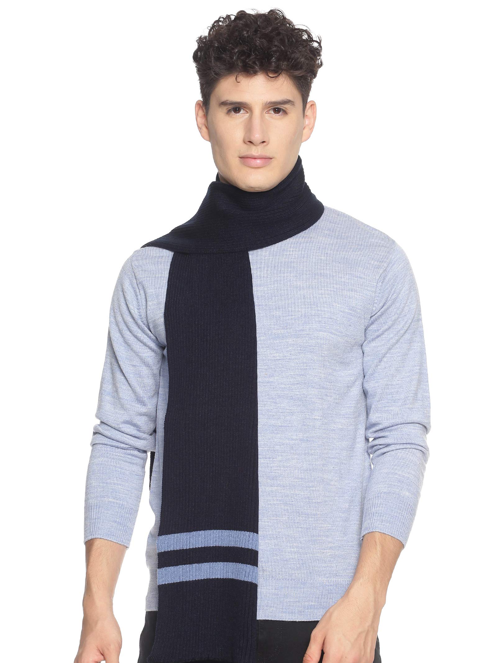 Men Acrylic Woolen Striped Design Casual Warm Winter Wear Muffler Scarf Stole,MEN107_P-image-35