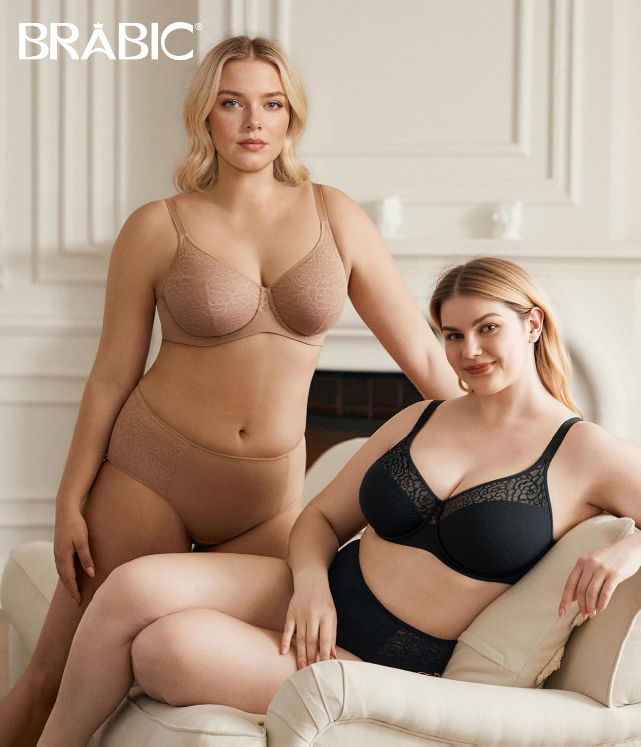 BRABIC Minimizer Bras for Women Full Coverage Plus Size Floral Lace Bra with Underwire Support for Large Bust - Image 6