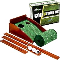Vista 8 de Putting Green en interiores, tapete de golf con retorno automático de bola, superficie de terciopelo de cristal de alta calidad, tapete de práctica