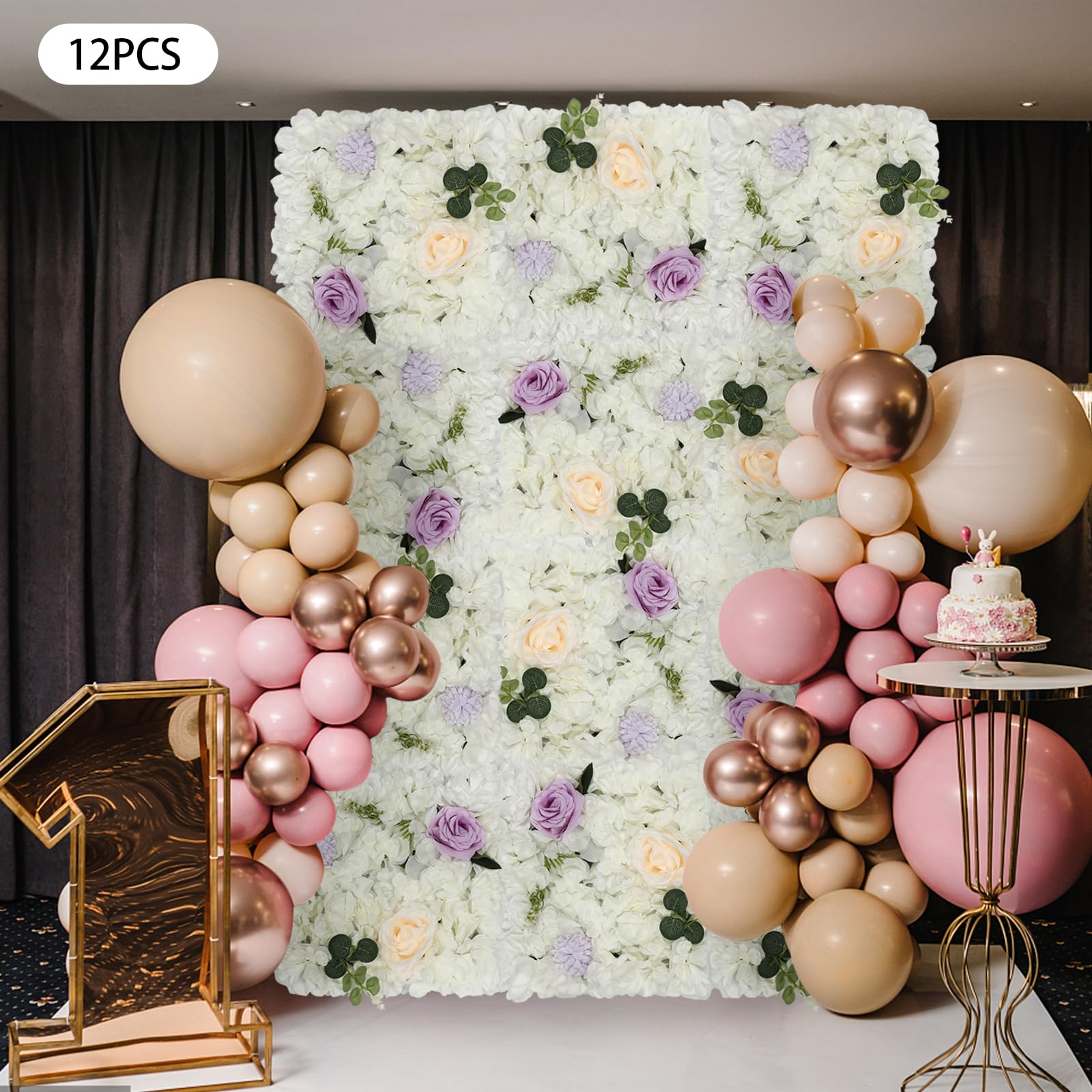 Panel ścienny ze sztucznego kwiatu, 12 szt. 3D kwiatowe tło, 38 x 38 cm, sztuczny kwiat, tło ścienne, jedwabna róża, tło kwiatowe, panel ze sztucznymi kwiatami na ślub