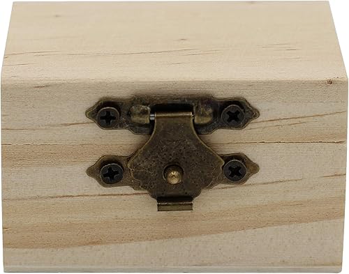 Miniatura 6 de Creative Hobbies Paquete de 12 mini cajas del tesoro de madera con cierre de bloqueo, cofre del tesoro de madera sin terminar para recuerdos de