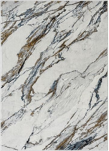 Miniatura 2 de LUXE WEAVERS Francesca Collection 2140 - Alfombra abstracta de mármol azul 6x9