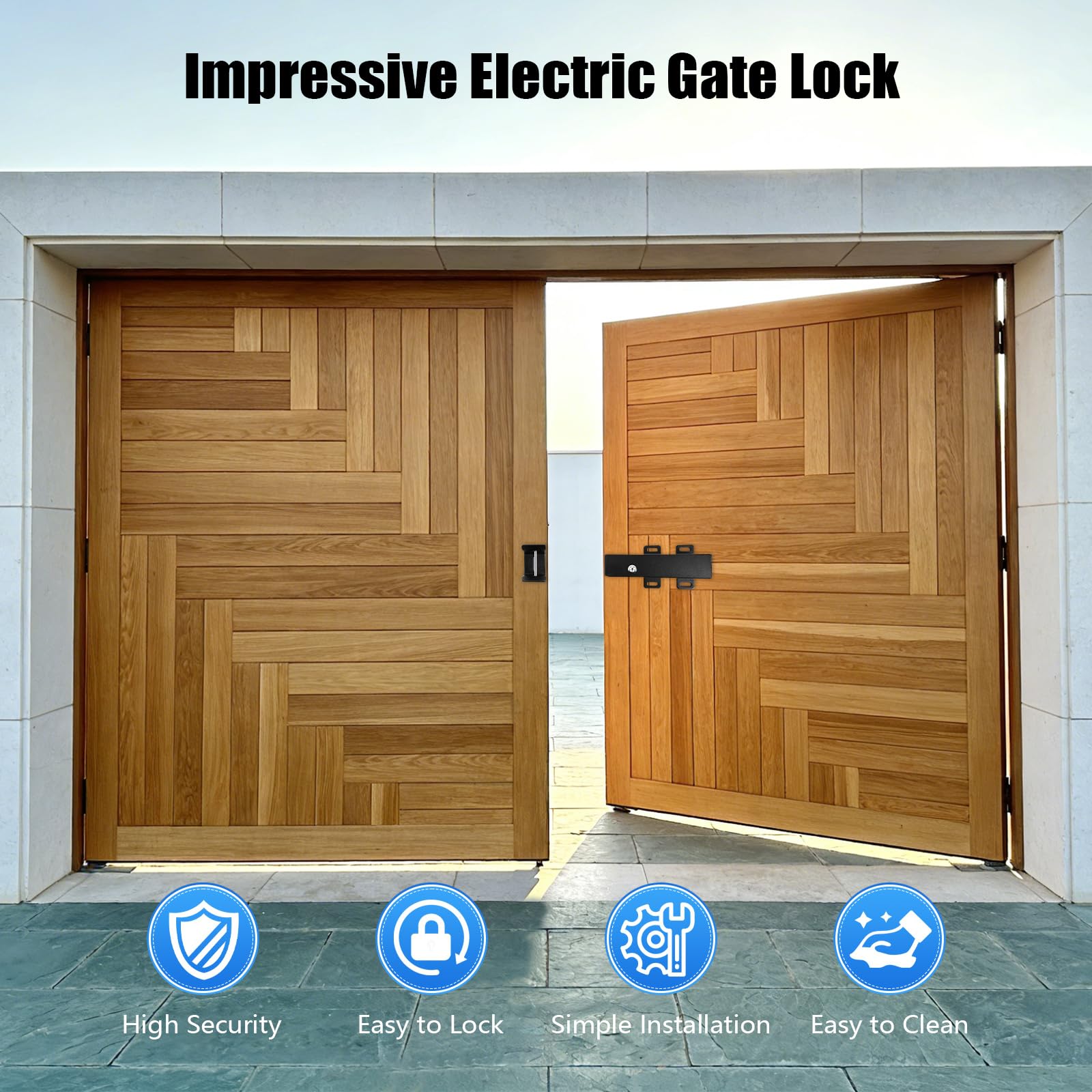 Elektroschloss Automatisches DC 24V, Elektrisches Schloss, Elektrische Verriegelung, Latch Swing Gate Opener, für Drehtorantrieb, Flügeltorantrieb, Torantrieb