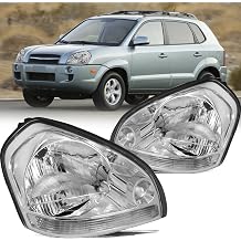 Aosky Headlight Assembly Fits for 2005-2009 Hyundai Tucson, Chrome