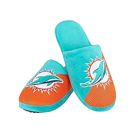 FOCO Miami Dolphins NFL Mens Logo Staycation Slippers - L