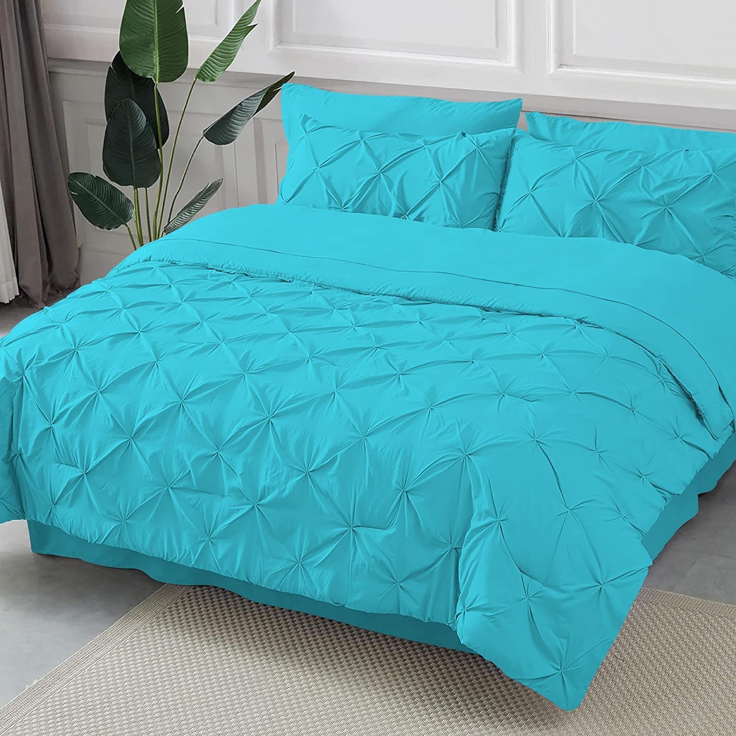 Luxury Linens Pinch Pleated Bedding Comforter Sets for