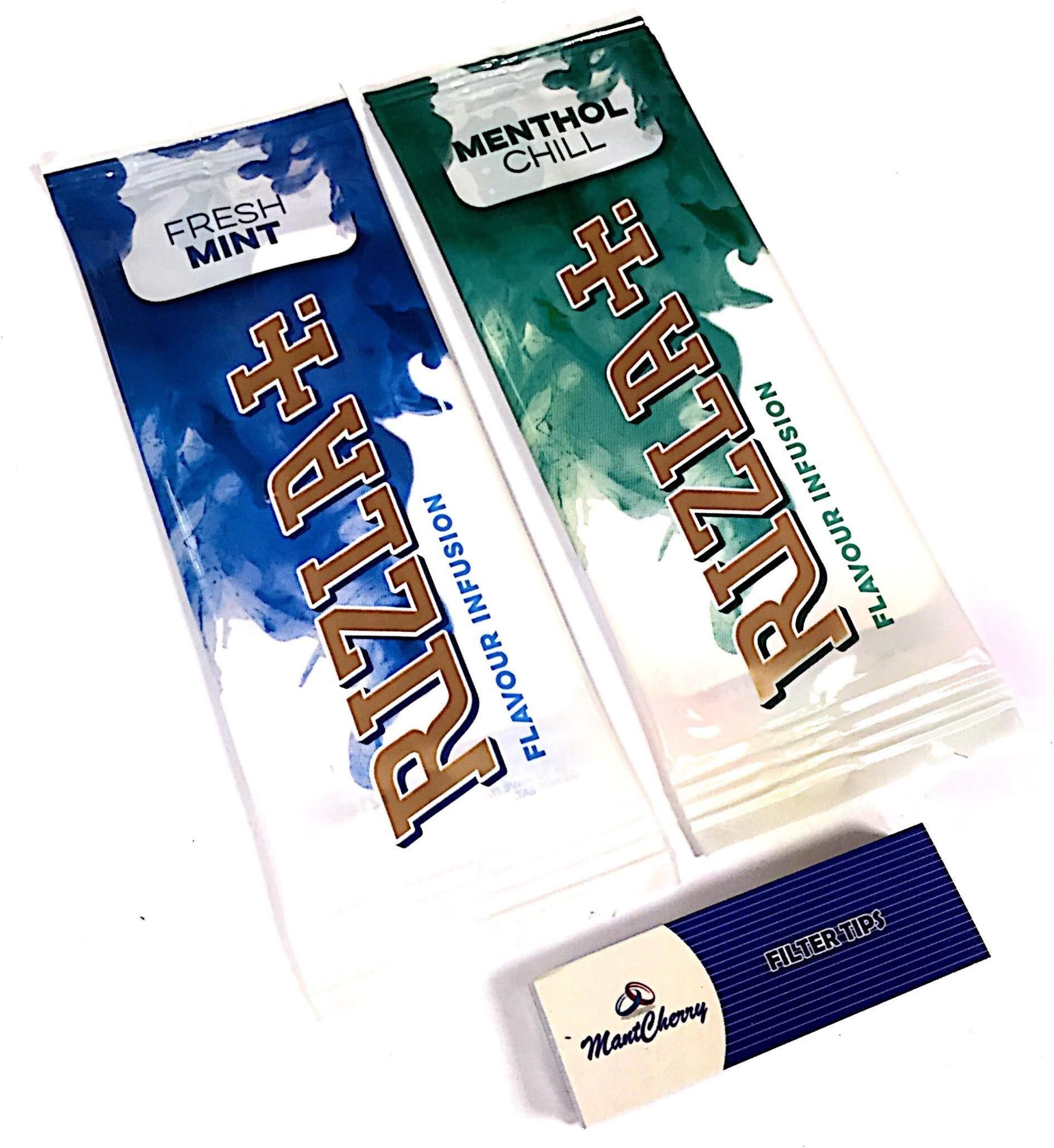 MontCherryBrand Exclusive Tips and Rizla Flavor Infusion Cards Mint and Menthol Variations by Trendz (MIX, 10 CARDS)