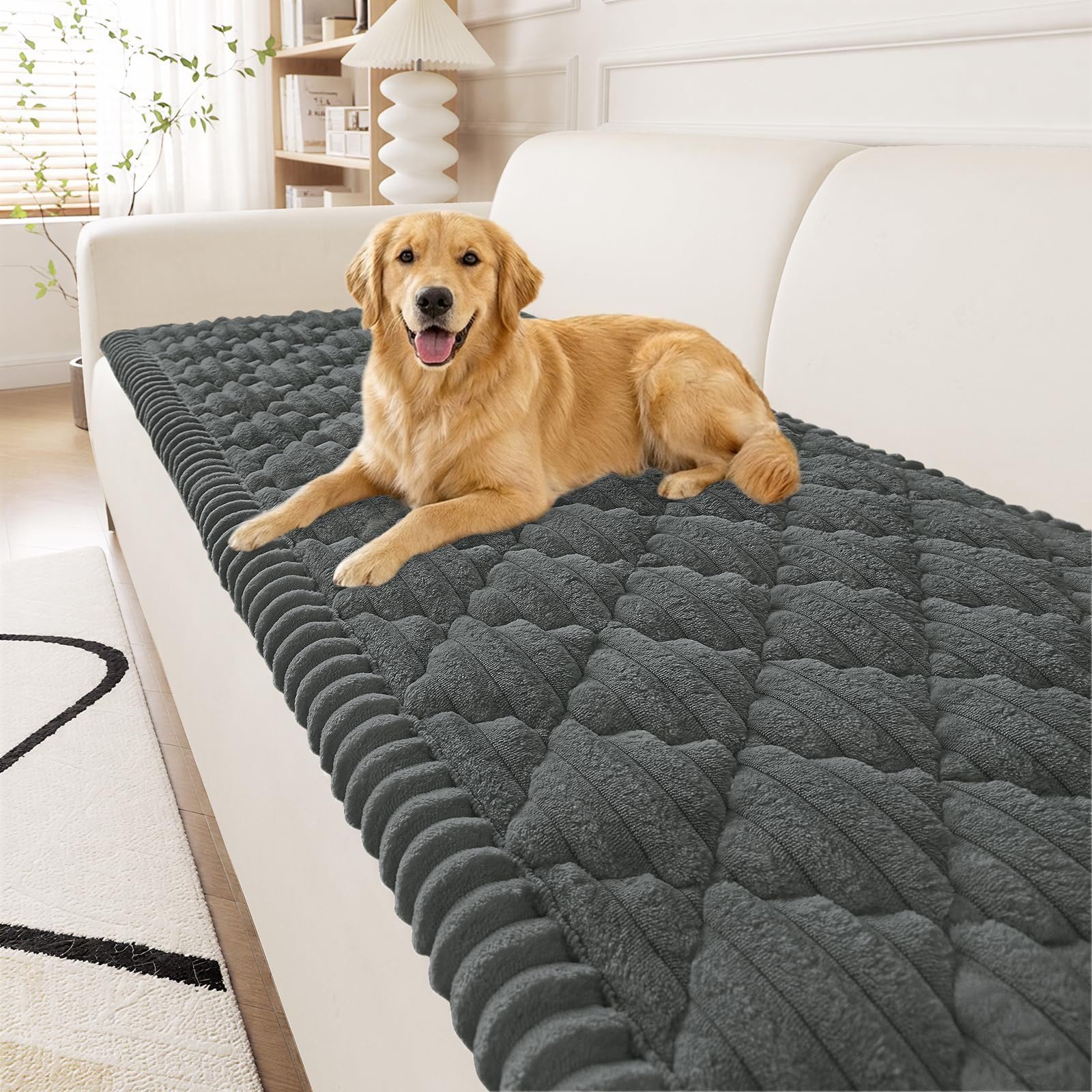 aolceth Thick Sofa Cover for Dogs Washable,Non Slip Fuzzy Durable Couch Covers for 3 Cushion Sofa Pet Friendly Sofa Cover Dog Soft Slipcovers Protector Couches Mat Bed