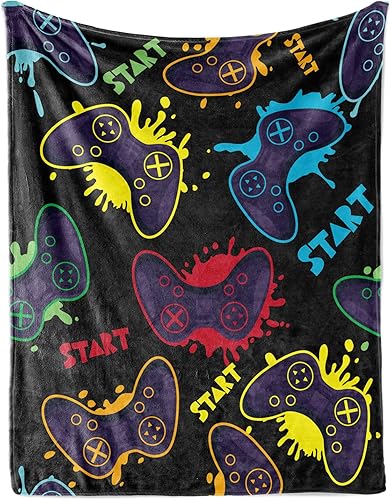 Manta de videojuegos para niños y niñas, manta de viaje suave para jugadores, manta de forro polar acogedora para videojuegos, regalo para los