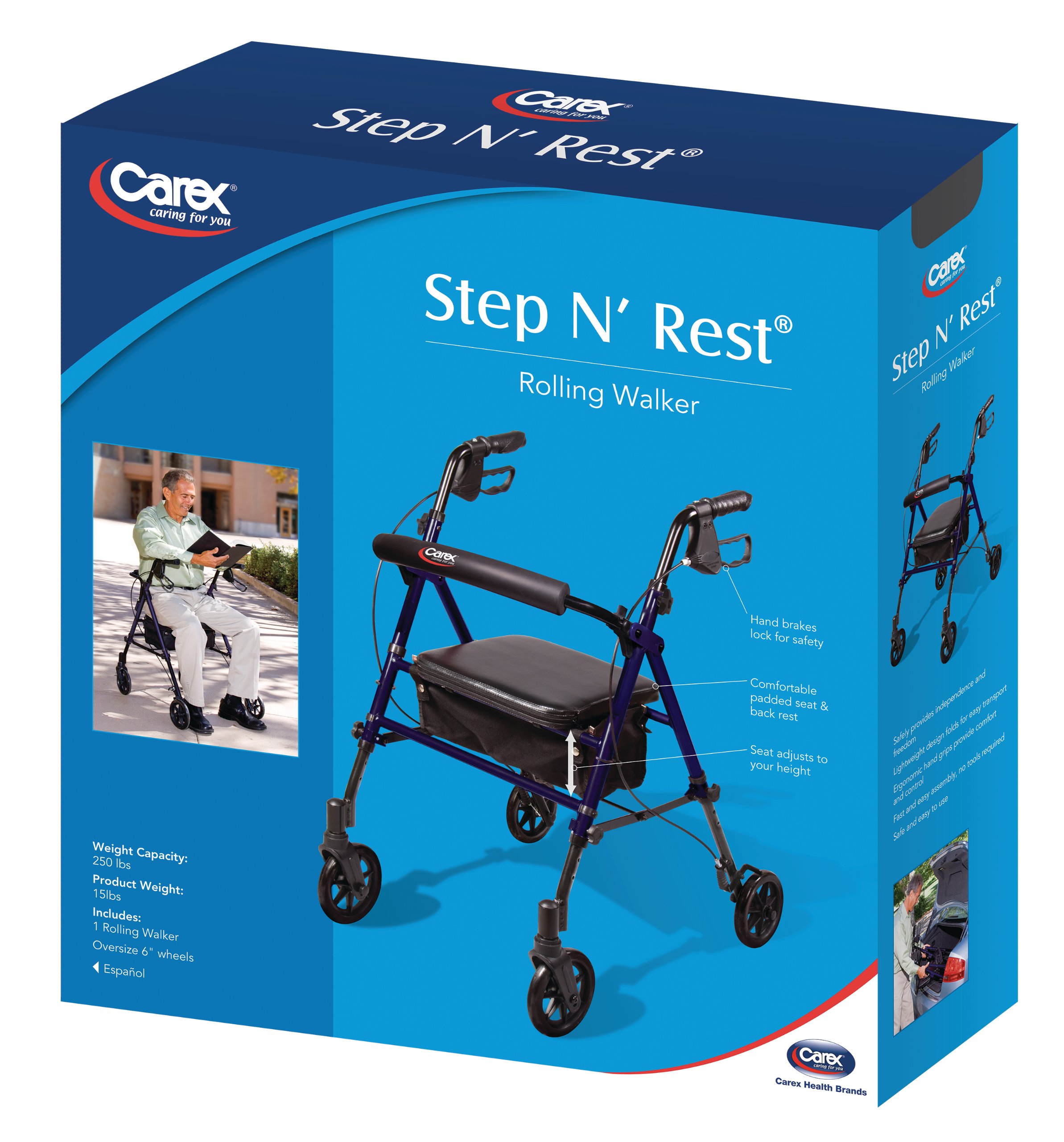 Buy Carex Wheel Walker For Seniors, Foldable, Rollator