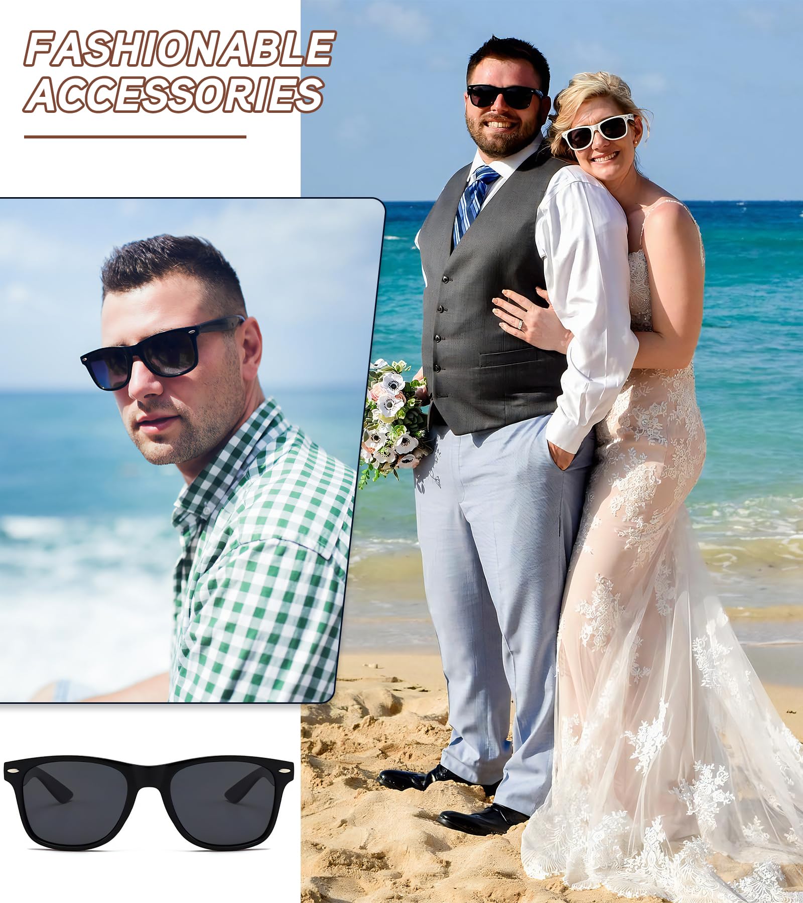 SUNOVELTIES Paquete de 40/80 lentes de sol de estilo retro a granel, tonos clásicos al por mayor, color blanco y negro, regalos de fiesta para mujeres/hombres