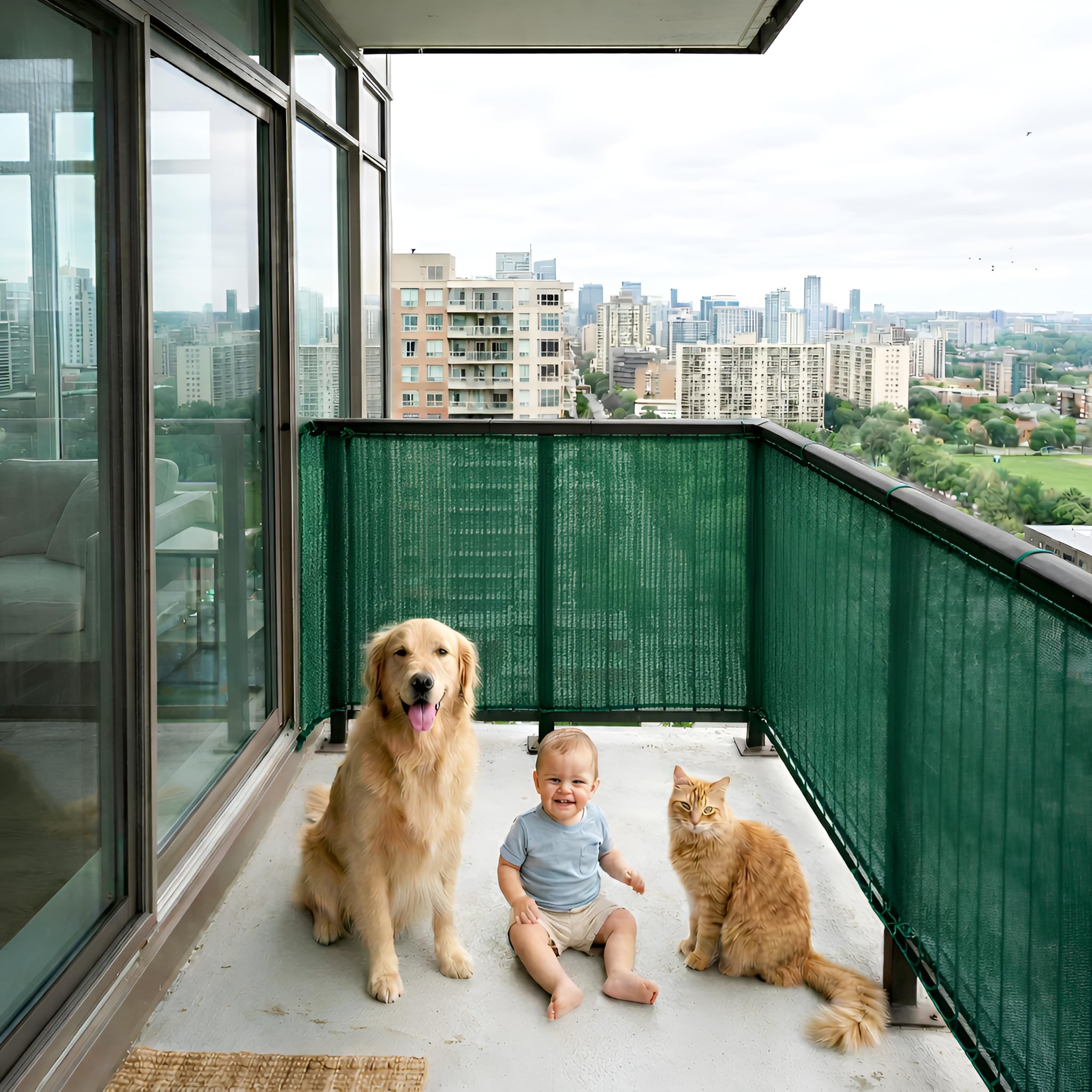 SAI Balaji Baby Safety Net with Reinforced Edges | 4.5 x 15 Ft | Green | HDPE | 90% Shade UV Resistant Baby, Pet Safety Net for Balcony, Staircase, Railings-image-13