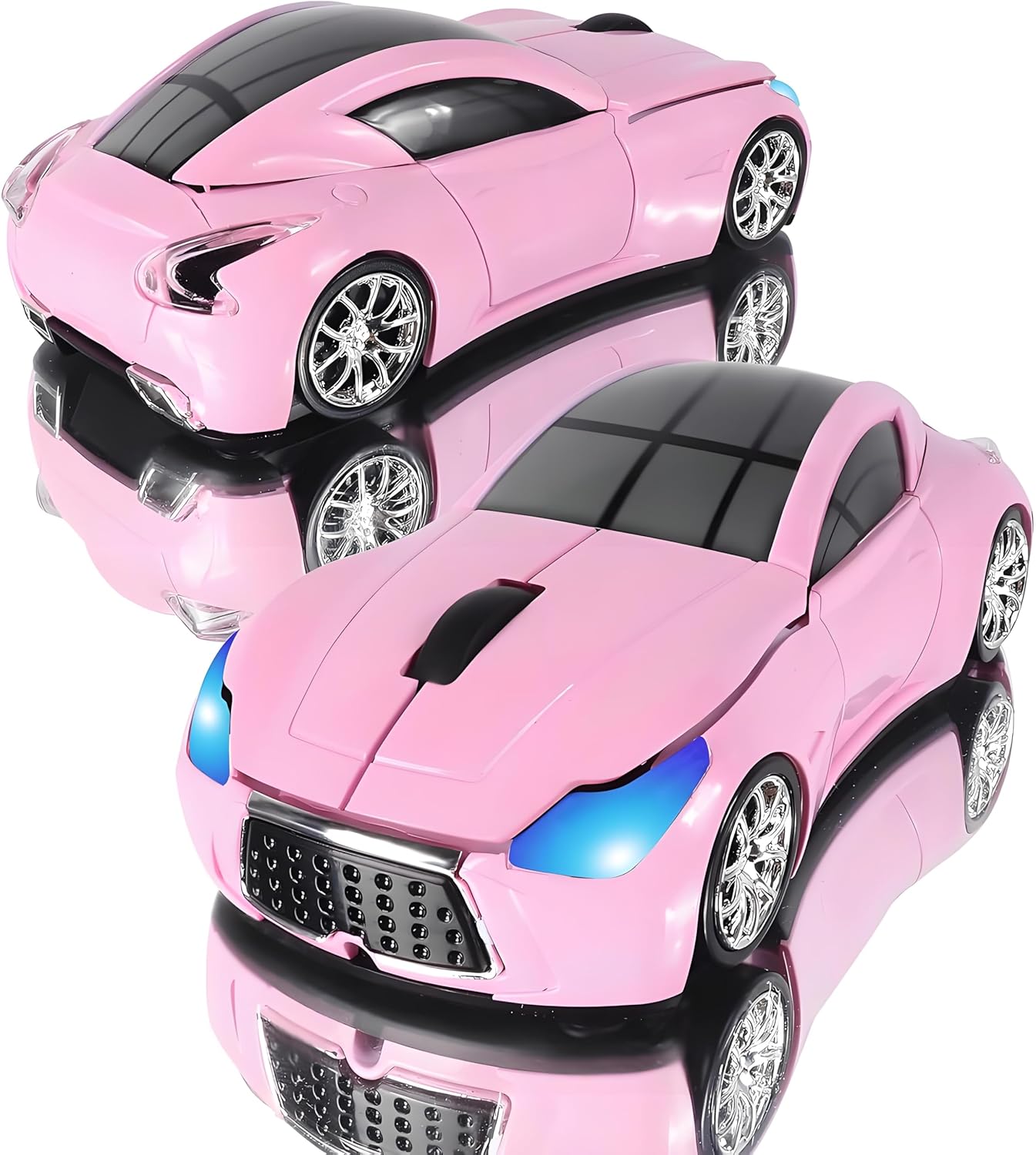 elec Space Car Mouse Wireless Mouse Milk Tea Pink
