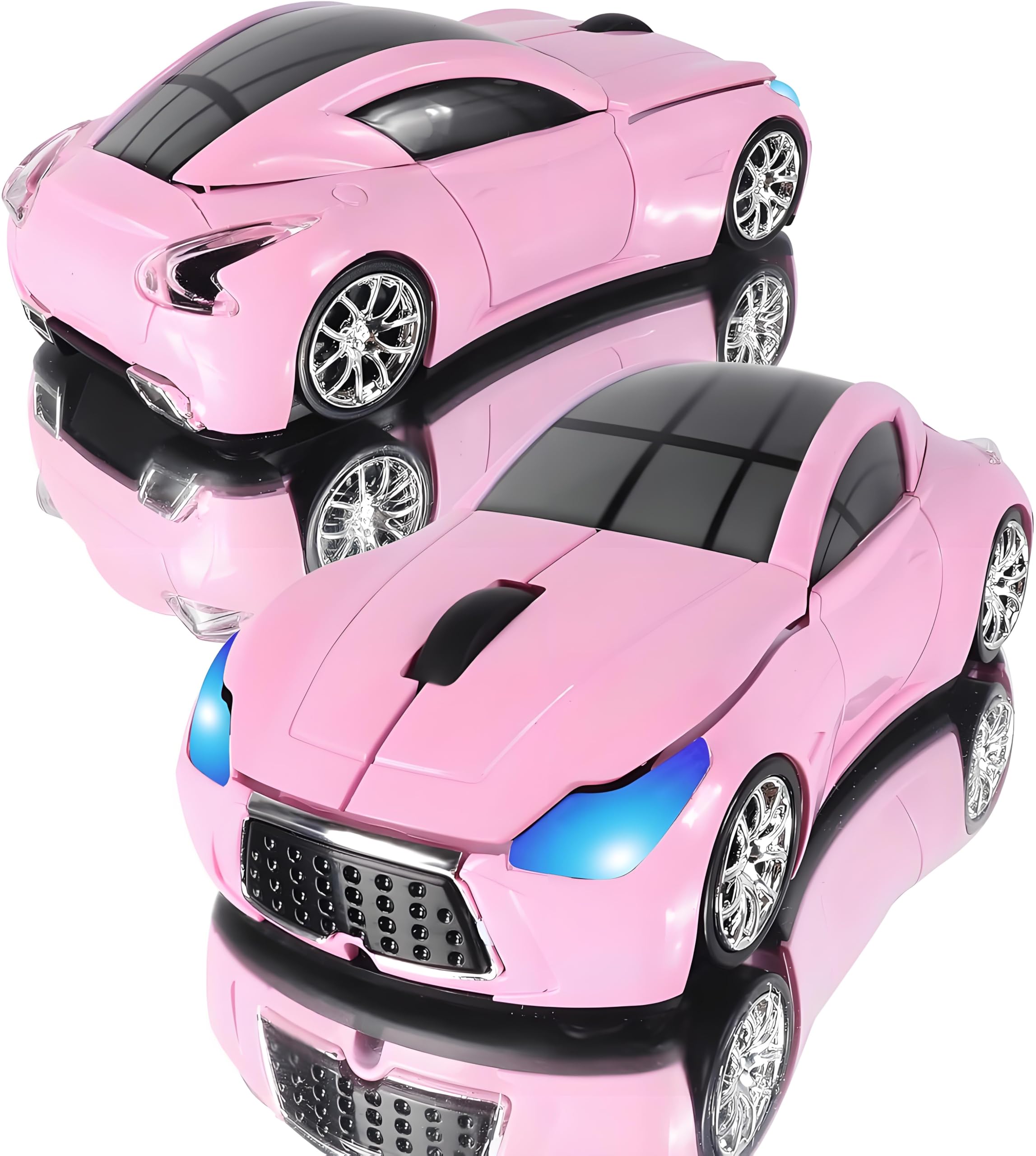 elec Space Car Mouse Wireless Mouse Milk Tea Pink